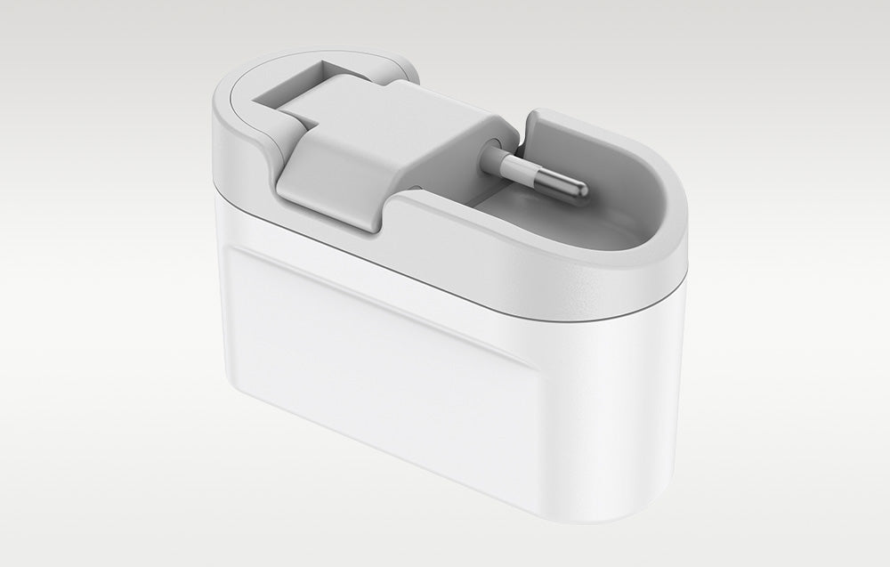 Charger with lamp BUDI 2xUSB-C 40W (white)