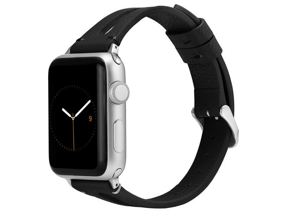 Pasek Alogy Leather Strap do Apple Watch – skóra ekologiczna, czarny