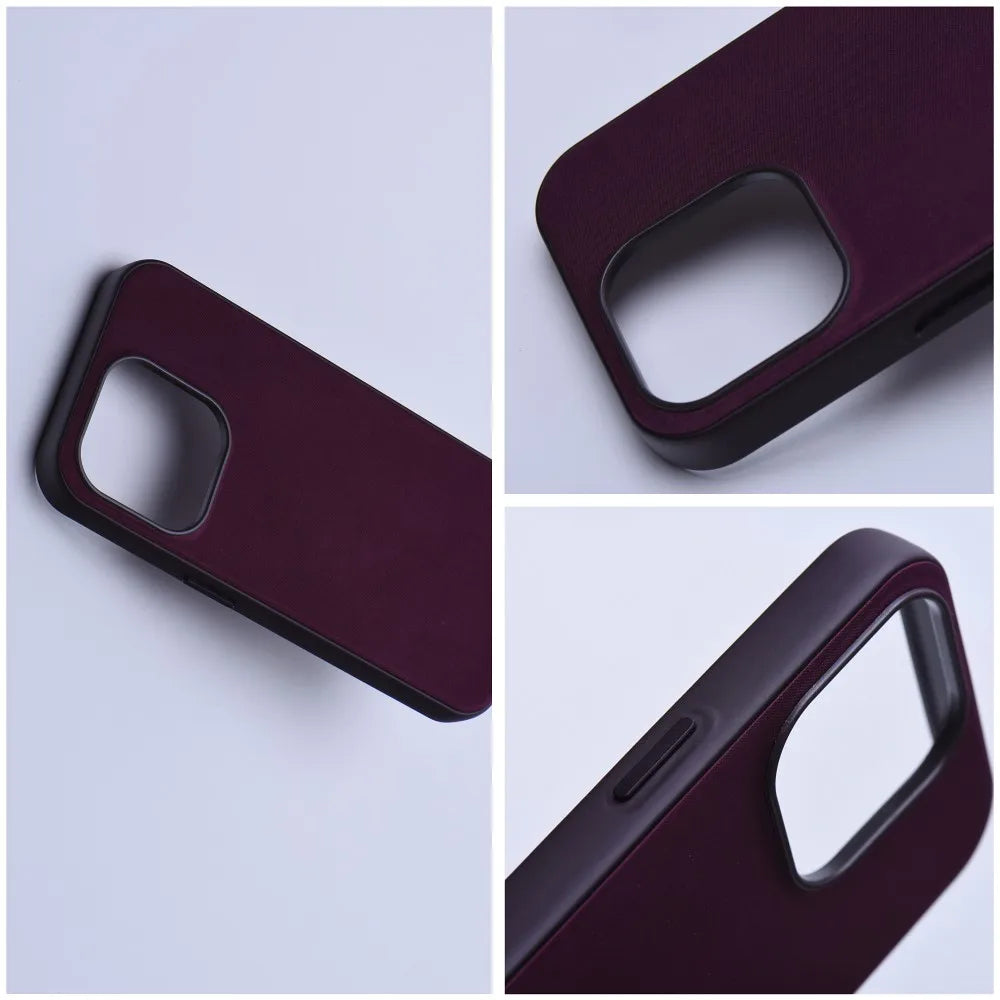 Fine WOVEN MAG COVER case compatible with MagSafe for IPHONE 13 Pro burgundy