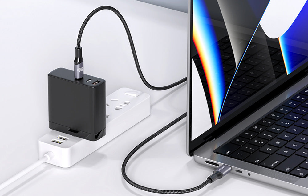 USB-C to USB-C Cable Rocoren Retro Series 240W, 3m (Gray)