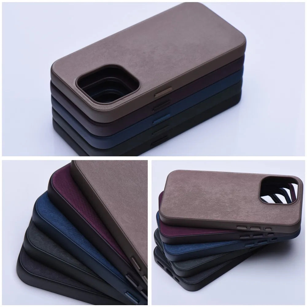 Fine WOVEN MAG COVER case compatible with MagSafe for IPHONE 13 Pro burgundy
