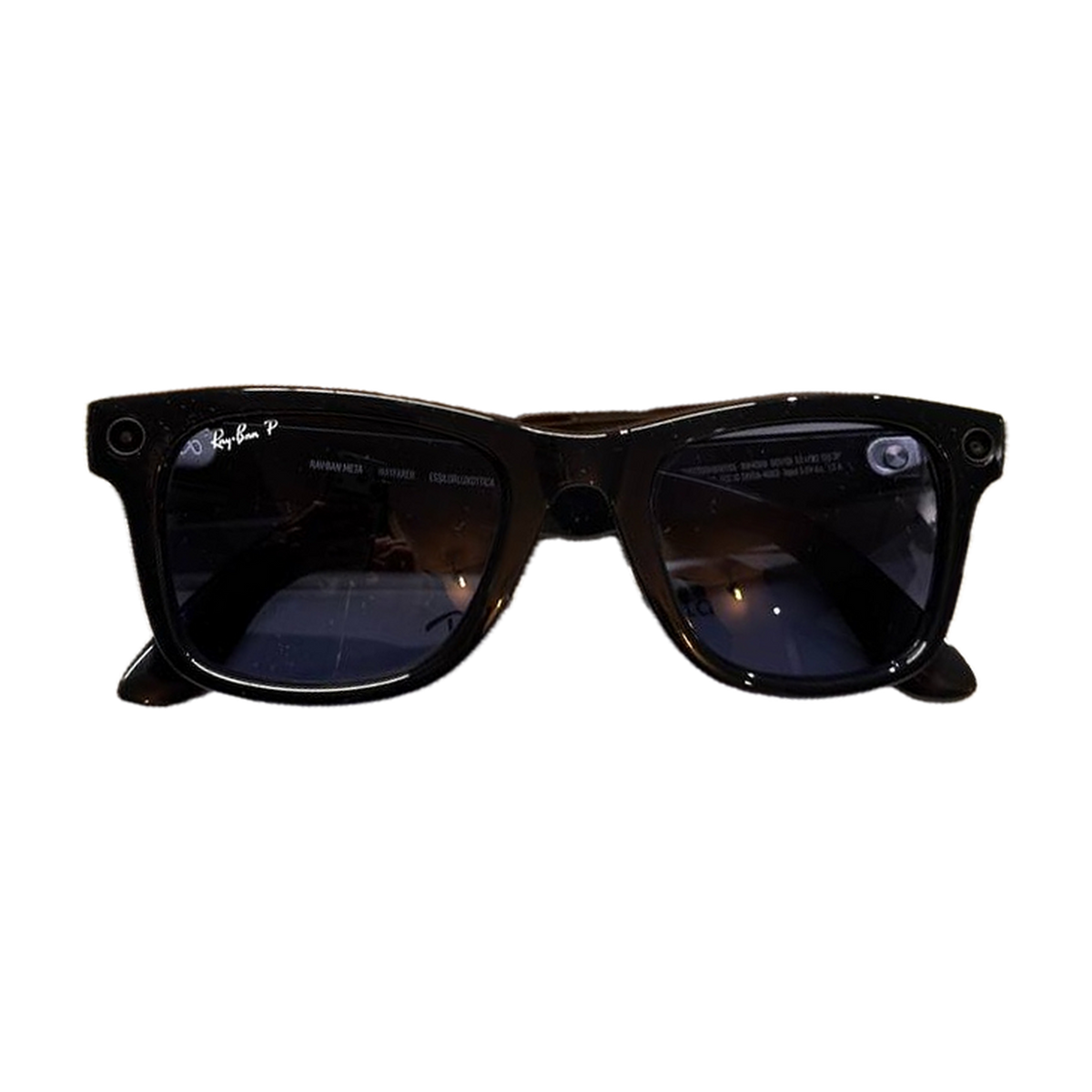 Ray-Ban Meta Wayfarer Large (Gen 1) — Shiny Black / Polarized Dusty Blue — 53