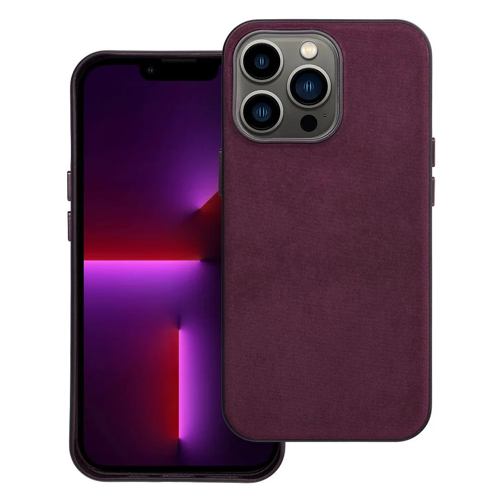 Fine WOVEN MAG COVER case compatible with MagSafe for IPHONE 13 Pro burgundy