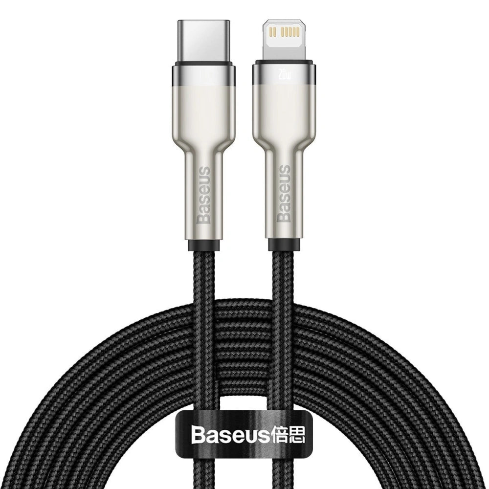 Kabel Baseus Cafule Metal USB-C na Lightning 2 m – czarny