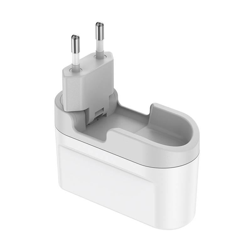 Charger with lamp BUDI 2xUSB-C 40W (white)