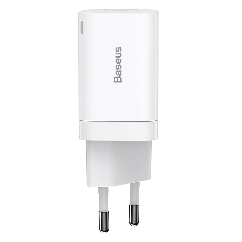 Baseus Super Si Pro Quick Charger USB + USB-C 30W Wall Charger (White)