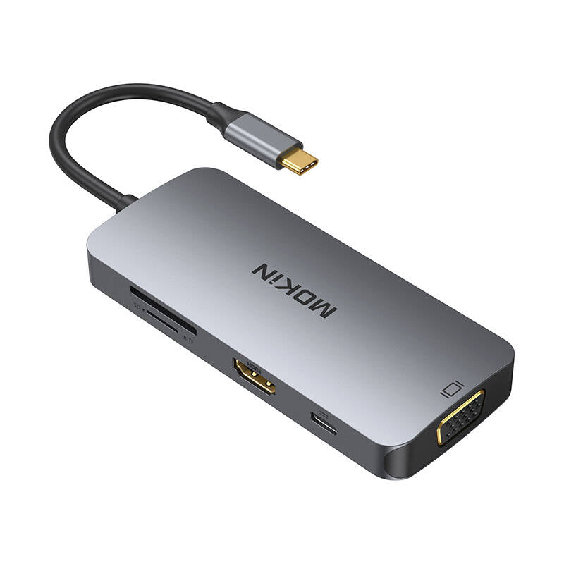 Adapter MOKiN 8w1 USB-C (srebrny)