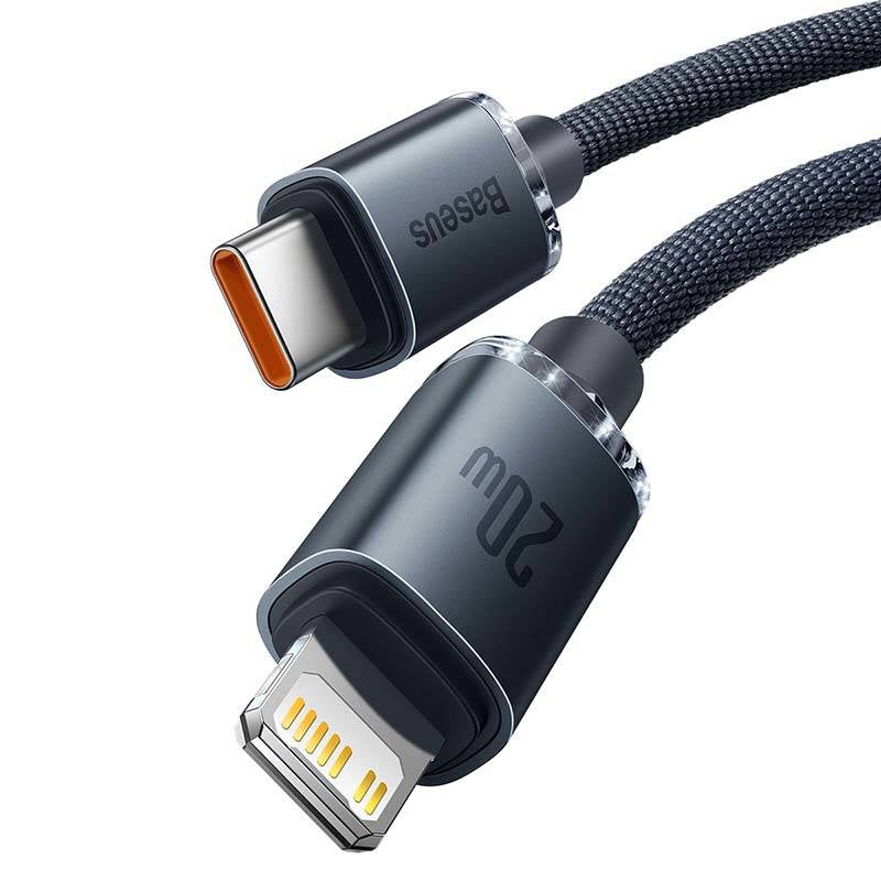 Kabel Baseus Crystal Shine USB-C na Lightning – wtyki