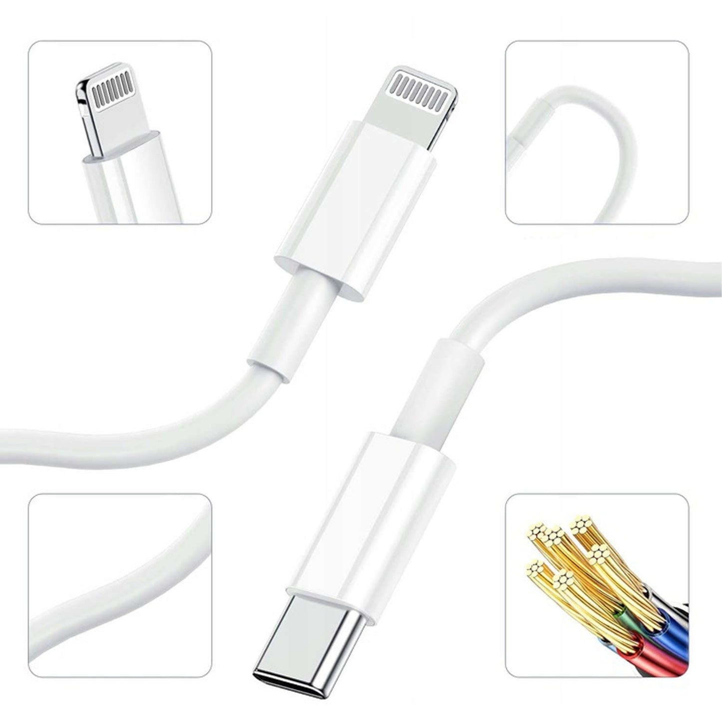 Ładowarka Alogy USB-C PD 20W + Kabel 1m przewód Lightning do iPhone Biały