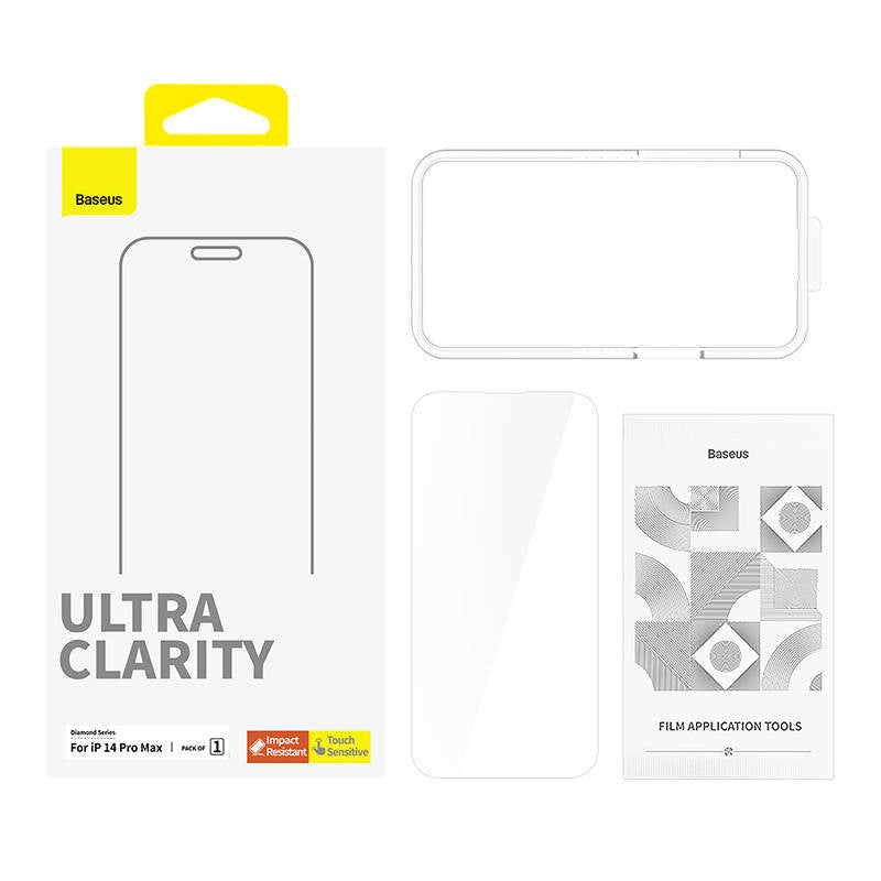 iPhone 14 Pro Max Baseus OS Diamond Series HD Tempered Glass (Clear)
