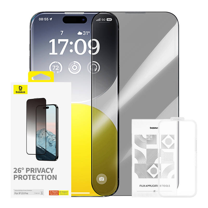 Baseus Diamond iPhone 15 Pro Privacy Tempered Glass
