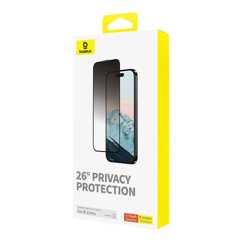 Baseus Diamond iPhone 15 Pro Privacy Tempered Glass