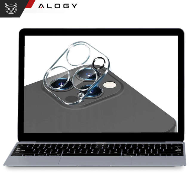 2x Glass for camera lens for iPhone 15 Pro / 15 Pro Max Alogy lens clear transparent
