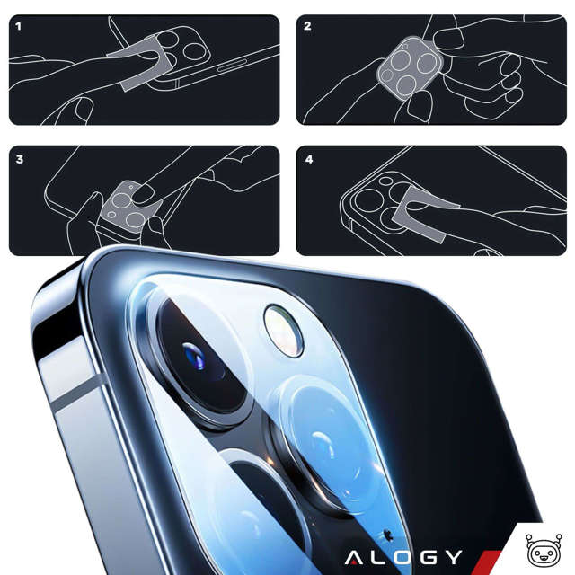 2x Glass for camera lens for iPhone 15 Pro / 15 Pro Max Alogy lens clear transparent