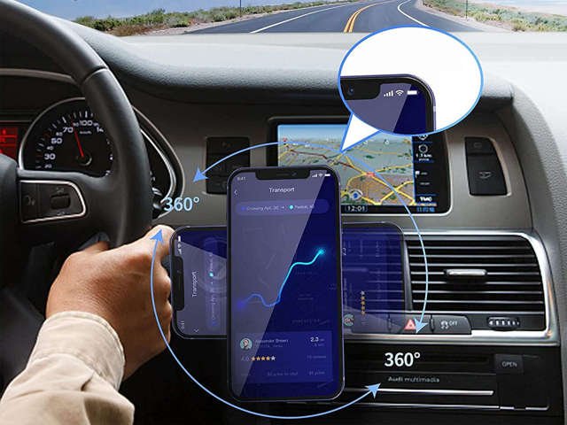 Alogy MagSafe Qi Car Charger Holder for Grid/Board 15W + USB Charger - USB-C