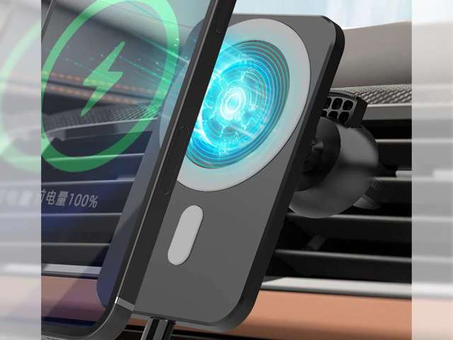 Alogy MagSafe Qi Car Charger Holder for Grid/Board 15W + USB Charger - USB-C