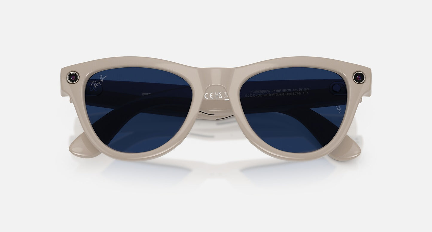Ray-Ban Meta Skyler (Gen 2) — Shiny Chalky Grey / Transitions Sapphire — RW4014