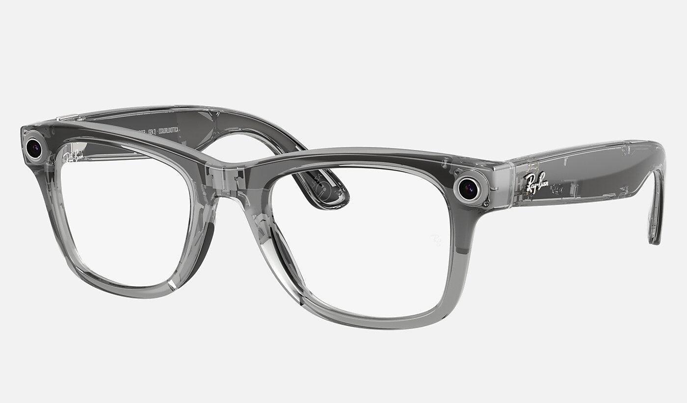Ray-Ban Meta Wayfarer (Gen 2) — Shiny Transparent Grey / Transitions Sapphire — 50