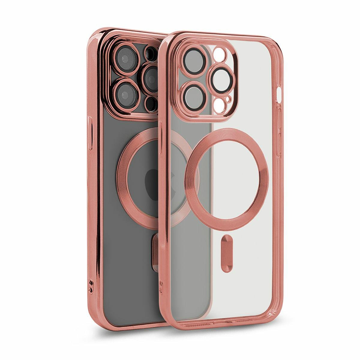 Etui magnetyczne MagShine do iPhone 13 Pro Max – różowe, chromowana ramka – iPhone 13 Pro Max / Różowy