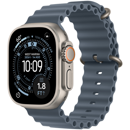 Apple Watch Ultra 3 GPS + Cellular 49 mm — tytan naturalny / pasek Ocean Anchor Blue