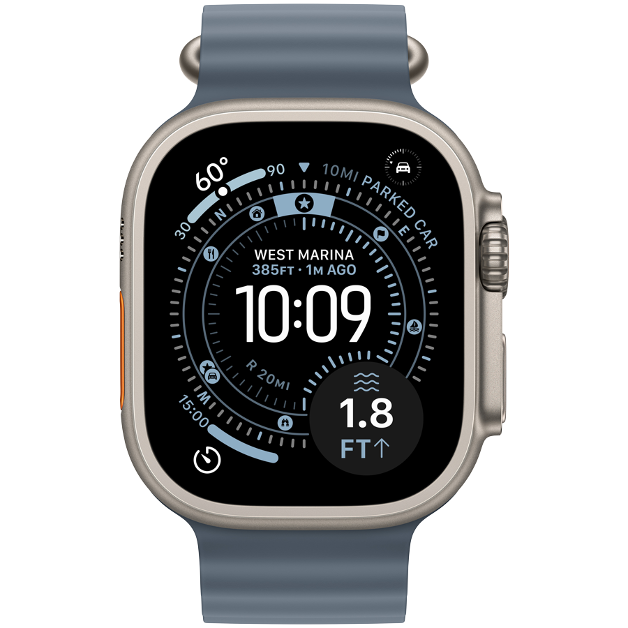 Apple Watch Ultra 3 GPS + Cellular 49 mm — tytan naturalny / pasek Ocean Anchor Blue