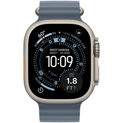 Apple Watch Ultra 3 GPS + Cellular 49 mm — tytan naturalny / pasek Ocean Anchor Blue