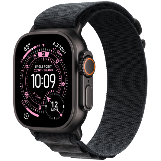 Apple Watch Ultra 3 GPS + Cellular 49 mm — tytan czarny / Alpine Loop czarny, rozmiar M
