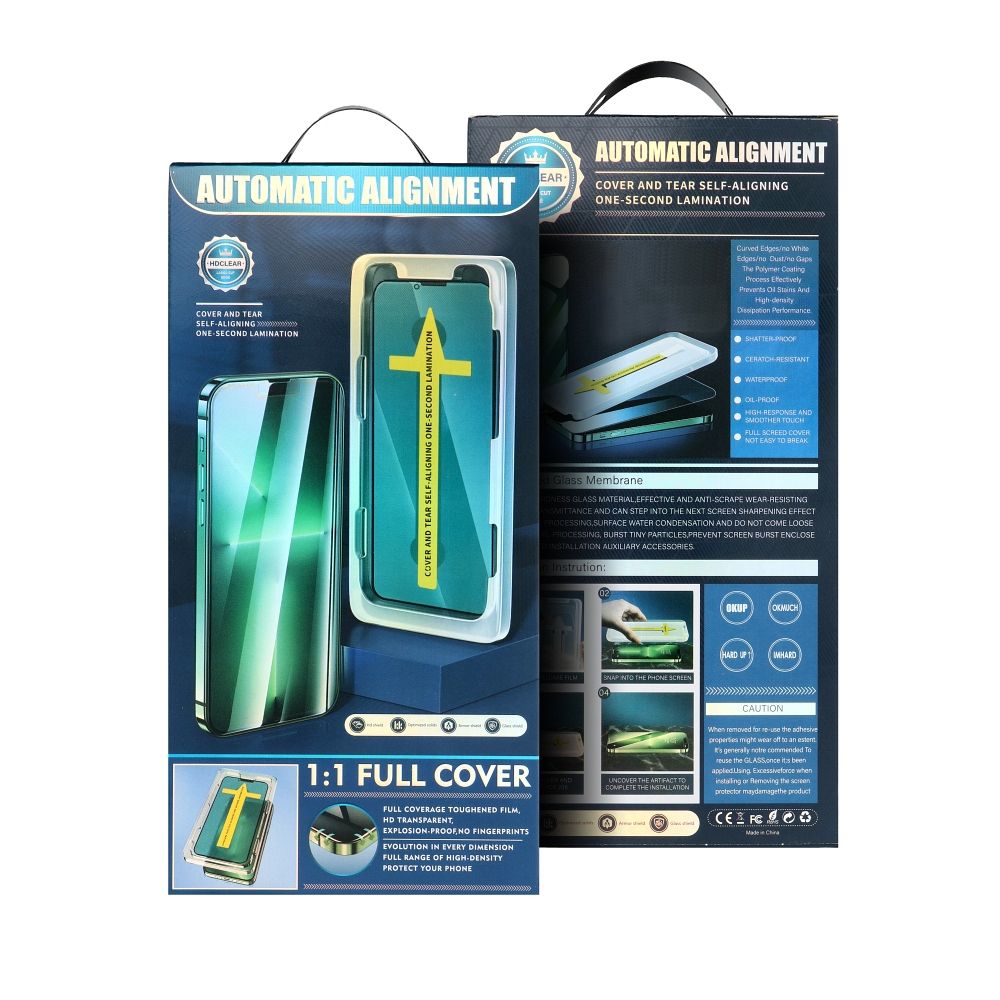 5D Full Glue Tempered Glass - do iPhone 16 Pro Max / 17 Pro Max czarny + aplikator