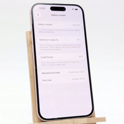 Apple iPhone 15 128 GB różowy | Outlet, Bateria 90%
