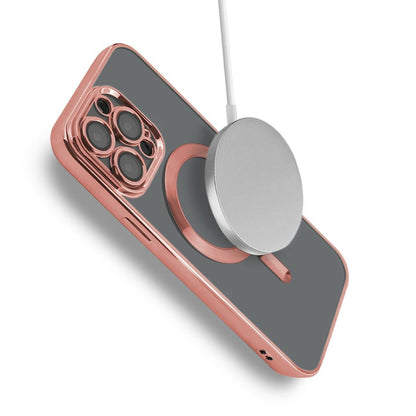 Etui magnetyczne MagShine do iPhone 13 Pro Max – różowe, chromowana ramka – iPhone 13 Pro Max / Różowy
