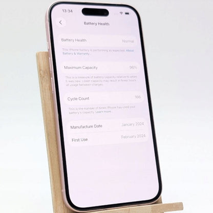 Apple iPhone 15 128 GB różowy | Outlet, Bateria 96%