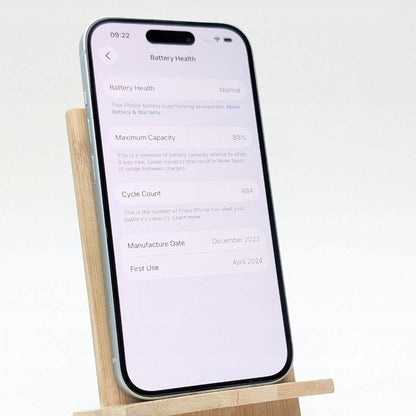 Apple iPhone 15 128 GB niebieski | Outlet, Bateria 88%