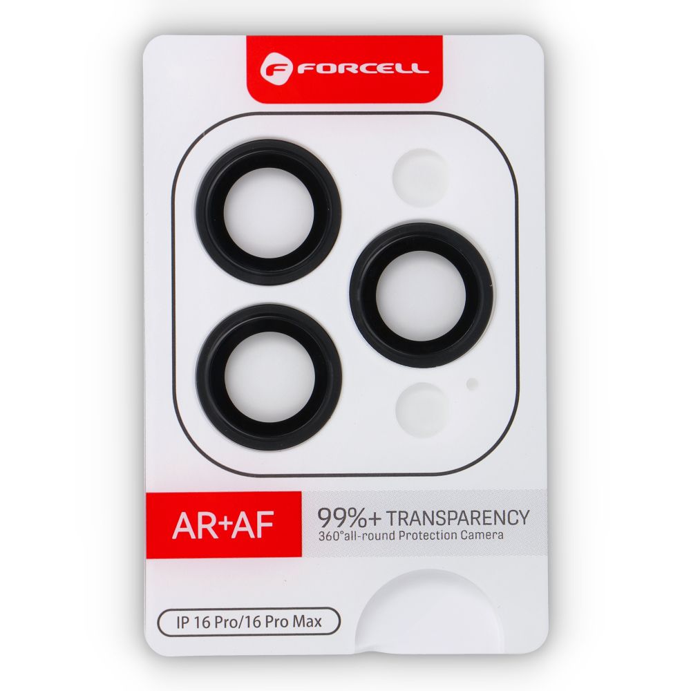 Szkło hartowane na aparat Forcell Premium do iPhone – osłona każdego obiektywu – iPhone 16 Pro / 16 Pro Max / Czarny tytan