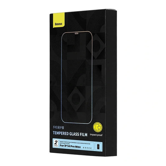 Szkło prywatyzujące Baseus Crystal do iPhone 14 Pro Max – 2 szt. z zestawem do montażu