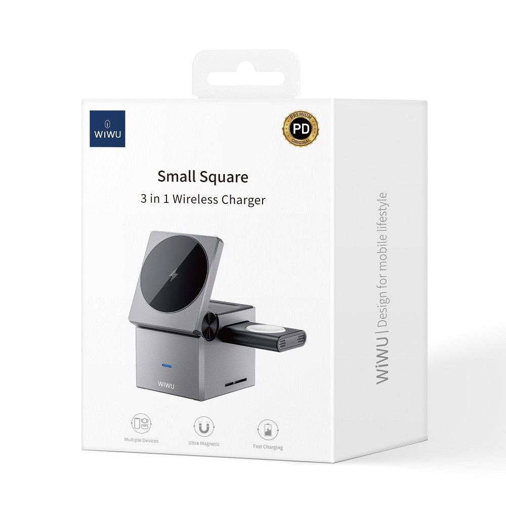 WiWU - Ładowarka bezprzewodowa składana 3w1 15W Wi-W030