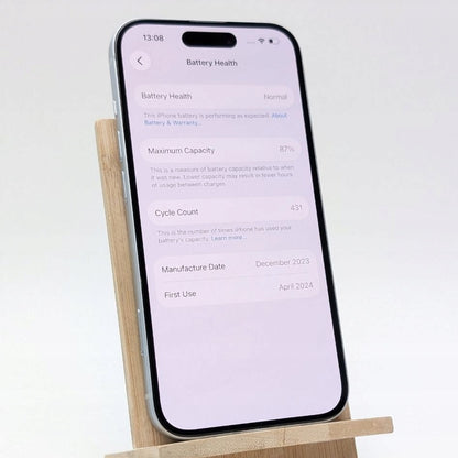 Apple iPhone 15 128 GB niebieski | Outlet, Bateria 87%