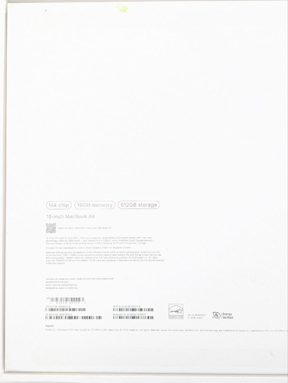 Apple MacBook Air 15,3" M4 16GB / 512GB Północ | Outlet