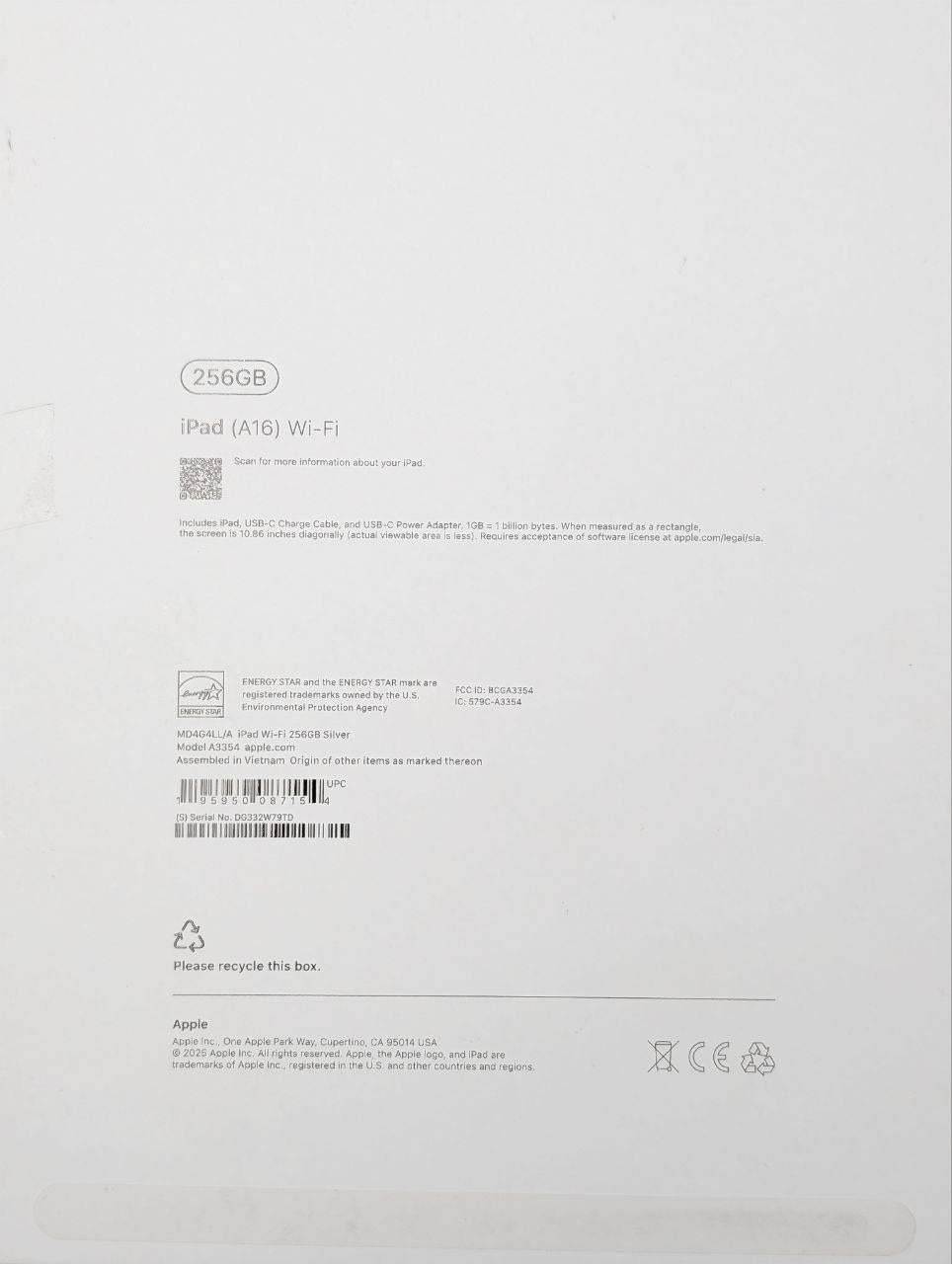 Apple iPad 11 gen. 11" 256GB WI-FI Srebrny | jak | Outlet