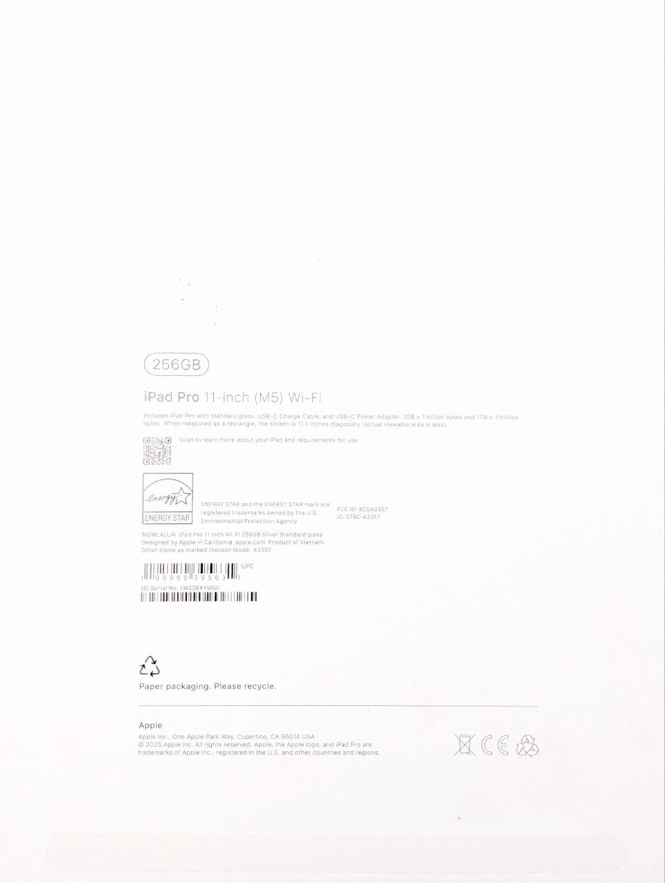 Apple iPad Pro 11" M5 256 GB WI-FI Srebrny | Outlet
