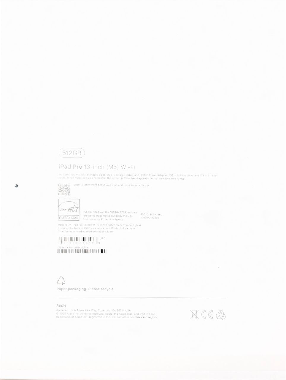 Apple iPad Pro 13" M5 512GB Wi-Fi Gwiezdna Czerń | jak | Outlet