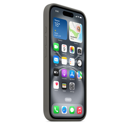 Oryginalne etui Apple Silicone Case z MagSafe do iPhone 16 – górska szarość
