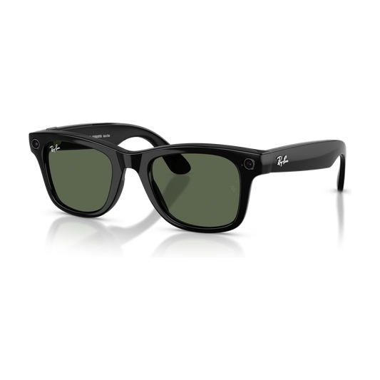 Ray-Ban Meta Wayfarer (Gen 2) — Shiny Black / Polarized G-15 Green — 50