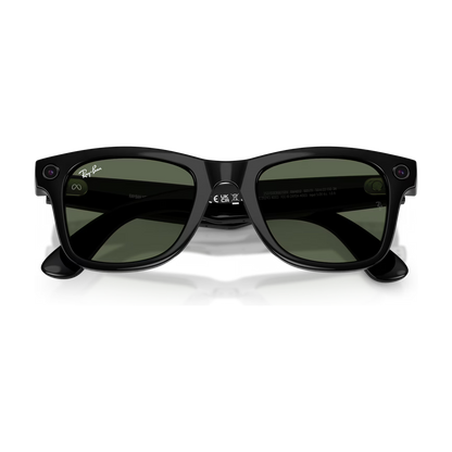 Ray-Ban Meta Wayfarer (Gen 2) — Shiny Black / Polarized G-15 Green — 50