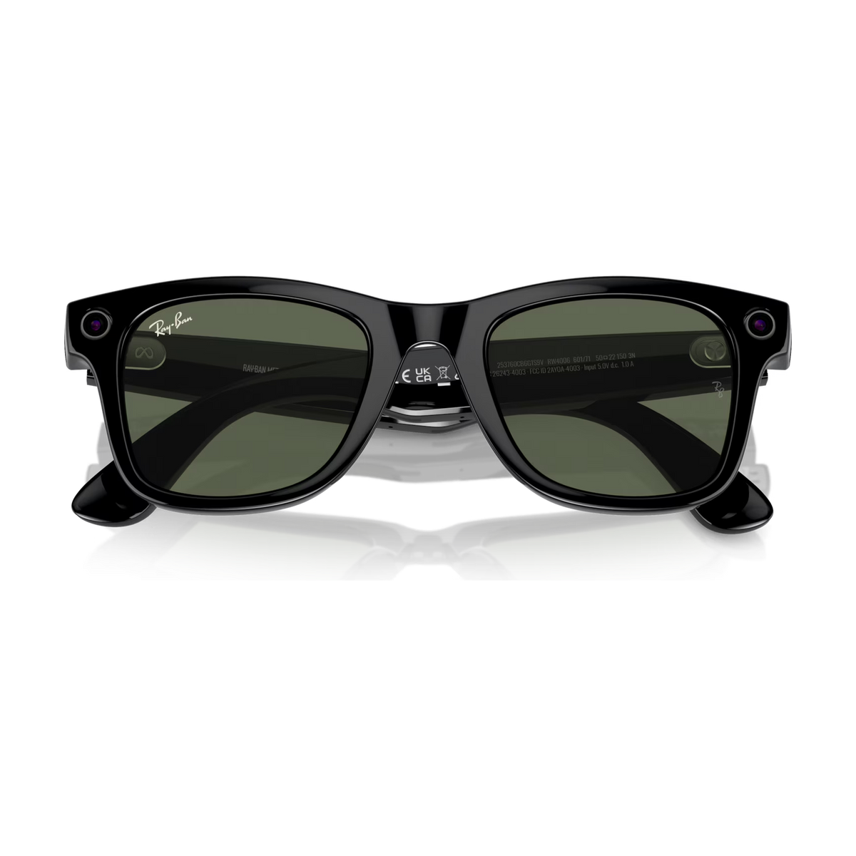 Ray-Ban Meta Wayfarer (Gen 1) — Shiny Black / G-15 Green — 50