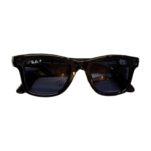 Ray-Ban Meta Wayfarer (Gen 1) — Shiny Black / Polarized Dusty Blue — 50