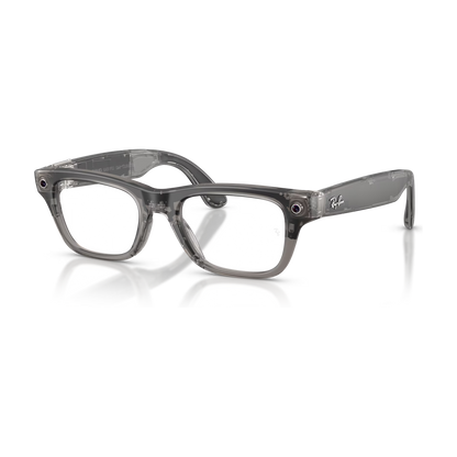 Ray-Ban Meta Blayzer Optics (Gen 2) — Matte Transparent Ice Grey / Demo Lens — 54