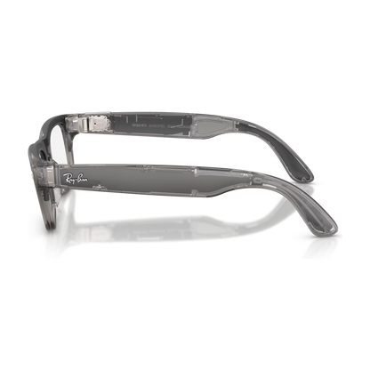 Ray-Ban Meta Blayzer Optics (Gen 2) — Matte Transparent Ice Grey / Demo Lens — 54