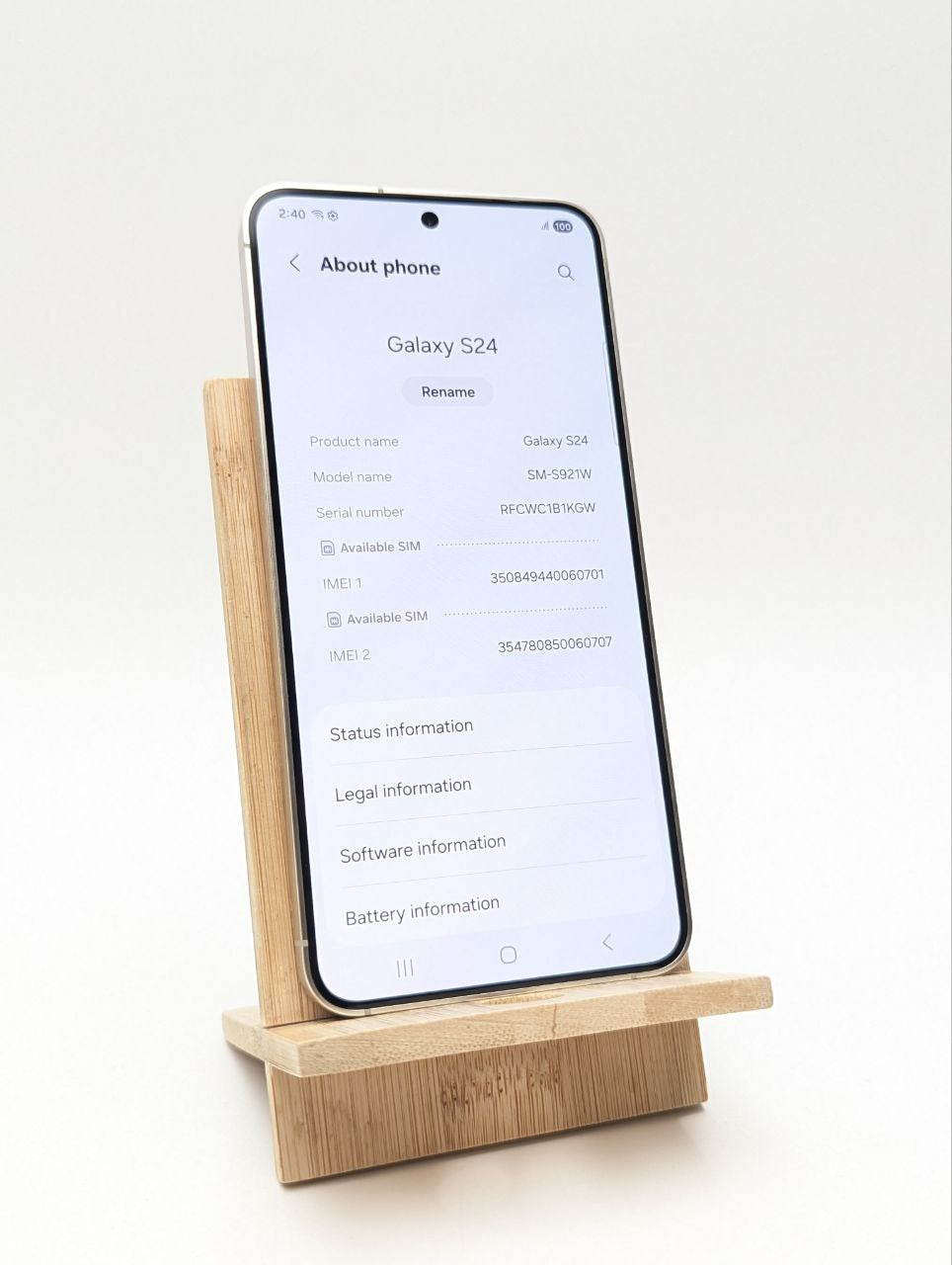 Samsung Galaxy S24 128GB Żółty | Outlet, Bateria 95%