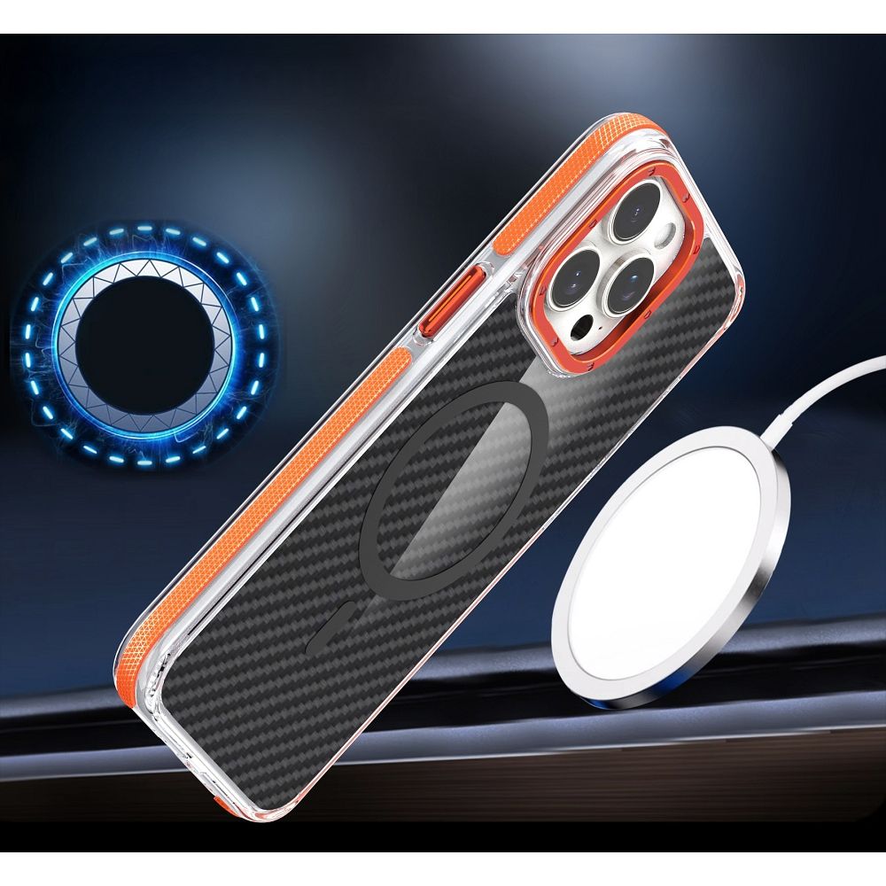 Futerał FIBER kompatybilny z MagSafe do IPHONE 17 PRO MAX - pomarańczowy