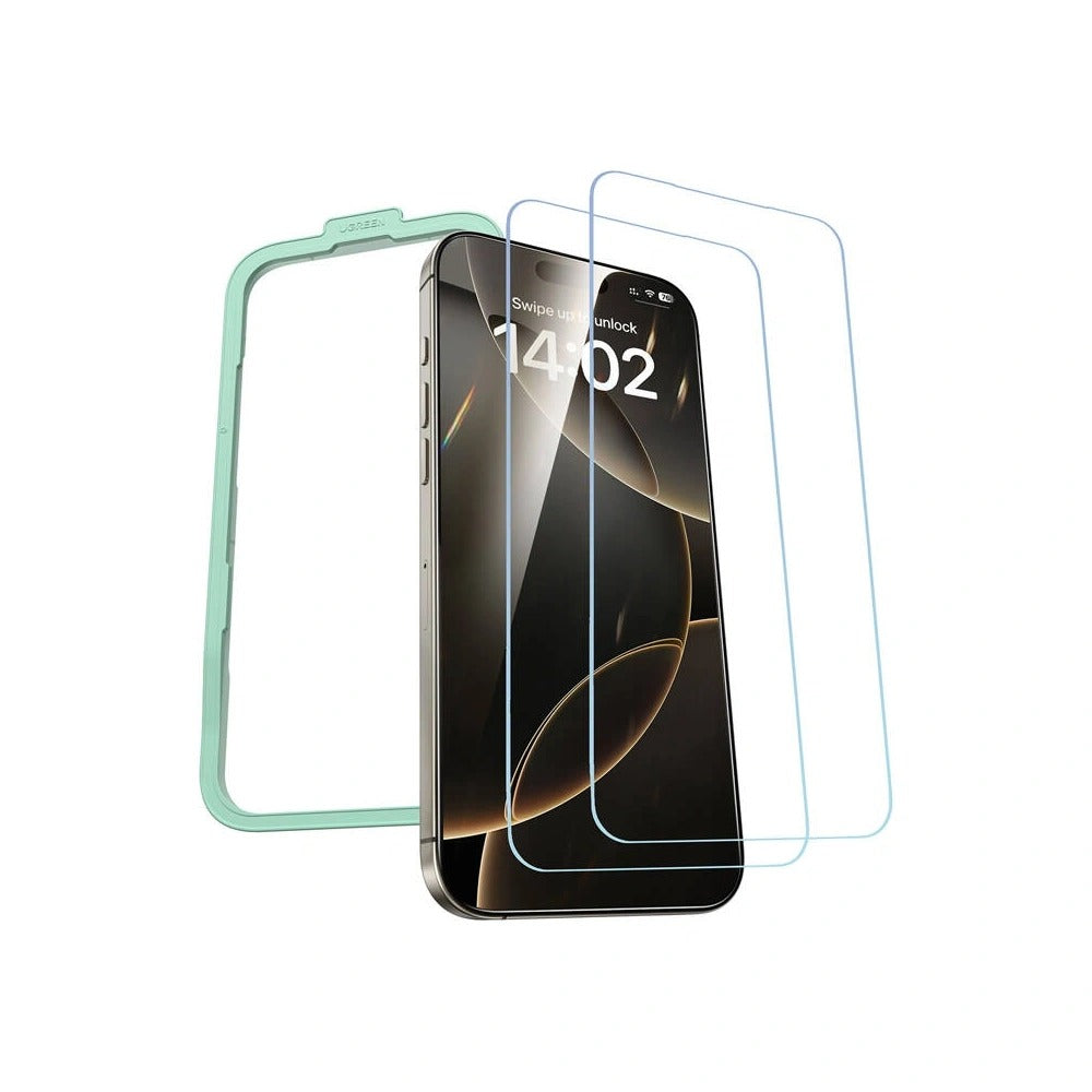 Szkło hartowane UGREEN HD z ramką do montażu do iPhone 16 Pro – 2 szt.
